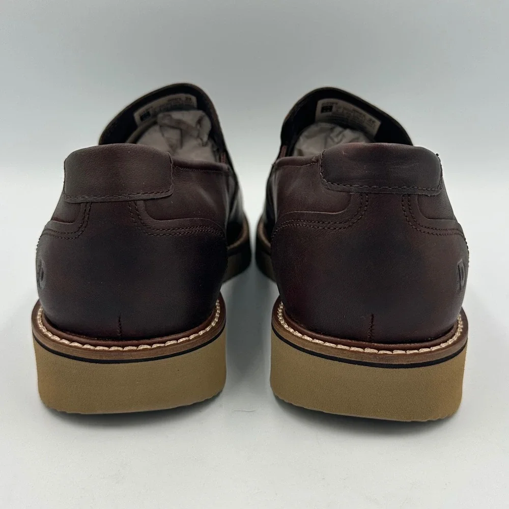 Dunham Clyde Slip-on Loafer Men 8.5 2E (EE) WIDE Brown NIB CI2309 Leather READ